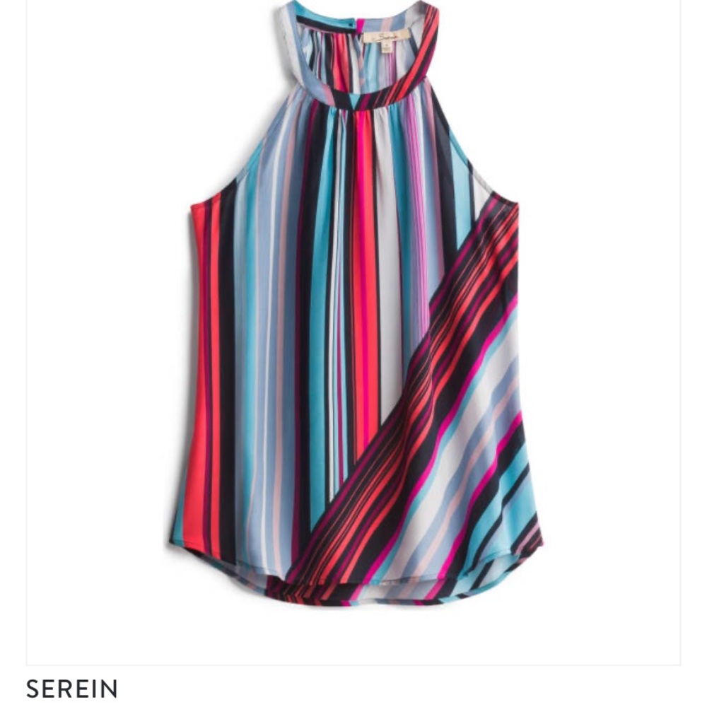 Striped Silk Halter Blouse